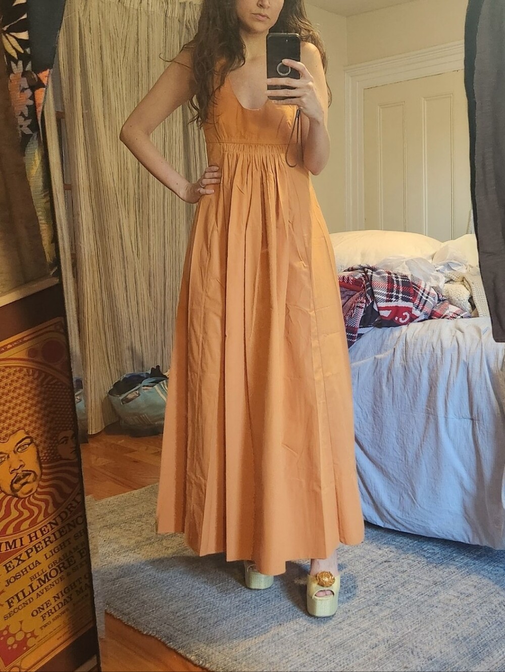 Sleeveless Maxi Dress in Warm Mustard Orange